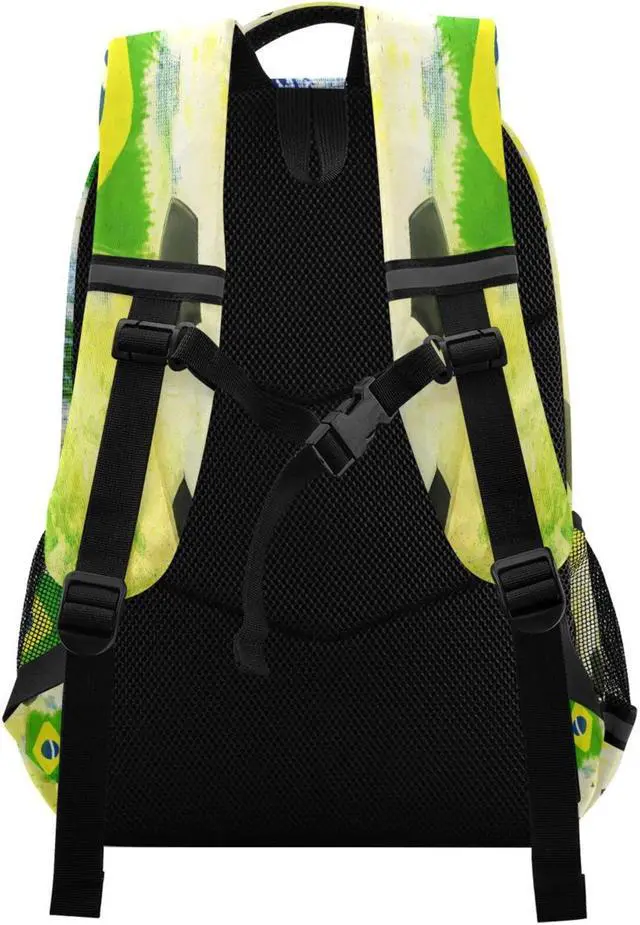 Alt view image 5 of 5 - Vozoza Soccer Ball Of Brazil Backpack for Girls Kids Boys School Bookbags,Student Laptop Backpack Carrying Bag Casual Lightweight Travel Sports Day Packs