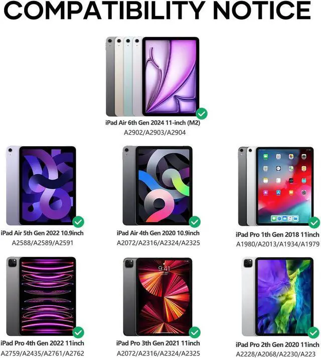 Alt view image 2 of 5 - VOWUBO Keyboard Case for iPad Air 6th Gen 11-inch (M2),Magic Detachable Rotating, iPad Air 5th/4th Gen, iPad Pro 11 inch Case with Wireless Keyboard Colourful Backlit, Built-in Pen Holder, Purple