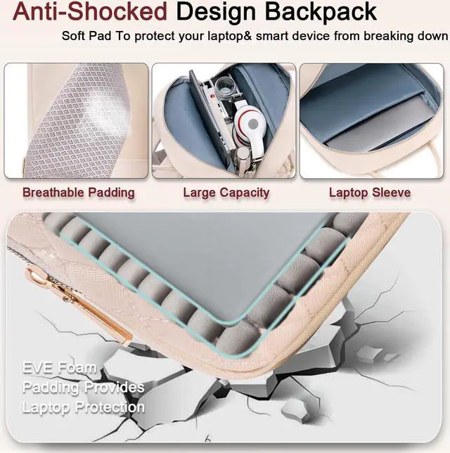 Alt view image 5 of 5 - Weitars Lunch Backpack for Women,15.6 Inch Laptop Backpack Travel Backpack for Women,Work Backpack,Teacher Nurse Backpack Insulated Lunch Bookbag Cooler Backpack
