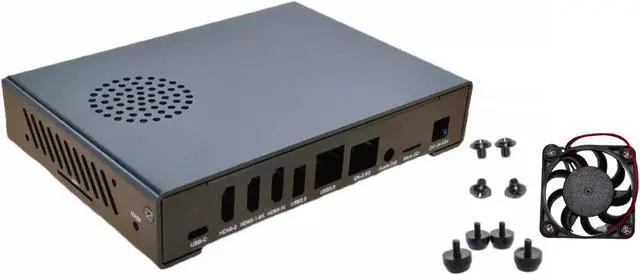 Main image of WayPonDEV Black Metal Case for CM3588 NAS Kit Open Source Single Board Computer, Metal Heat Sink for CM3588 Network Storage Module Starter Kit with Cooling Fan