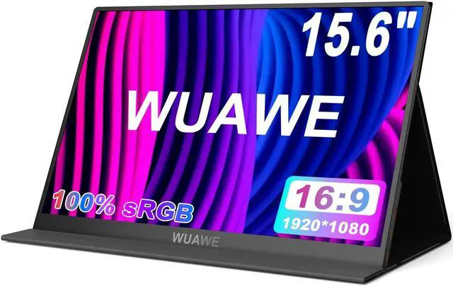 Alt view image 2 of 5 - WUAWE 16" Portable Monitor & Portable Gaming Monitor with Built-in Stand