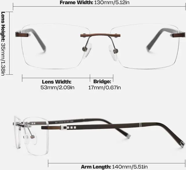 Alt view image 5 of 5 - Zeelool Rectangular Frame Blue Light Blocking Glasses for Women Men ZJGM819097