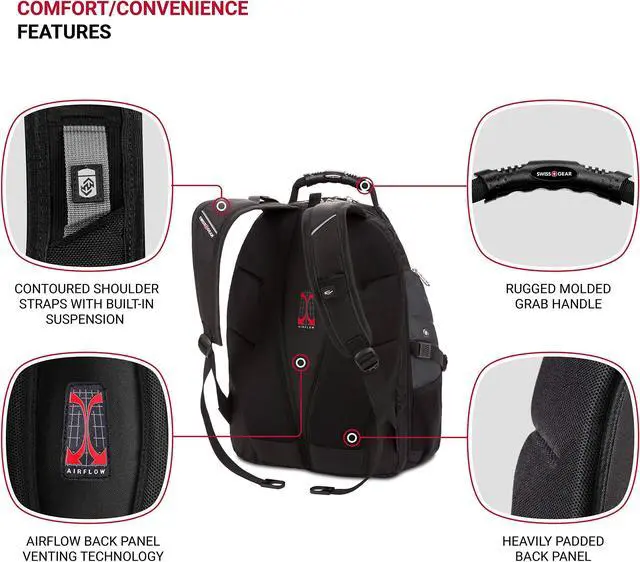 Alt view image 2 of 5 - SwissGear 1900 Scansmart TSA 17 Laptop Backpack, Grey/Black, 19-Inch