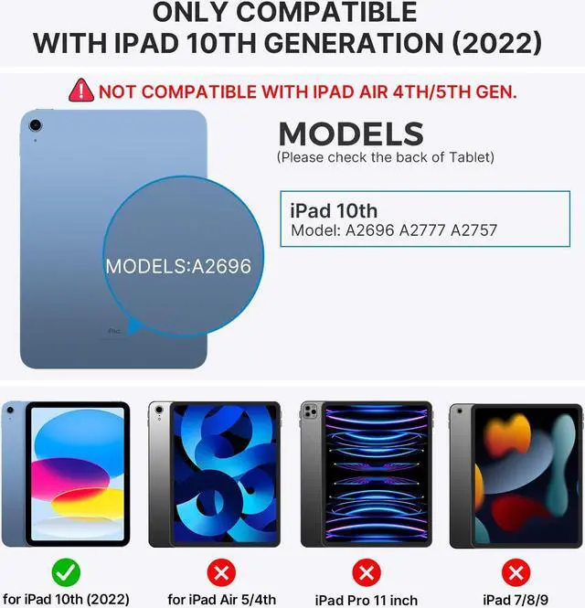 Alt view image 2 of 5 - typecase Edge Keyboard Case for iPad 10th Generation 10.9" (2022) - Magnetic Keyboard Case with Multi-Touch Trackpad, 11 Colors Backlight, Pencil Holder, Slim & Lightweight - White