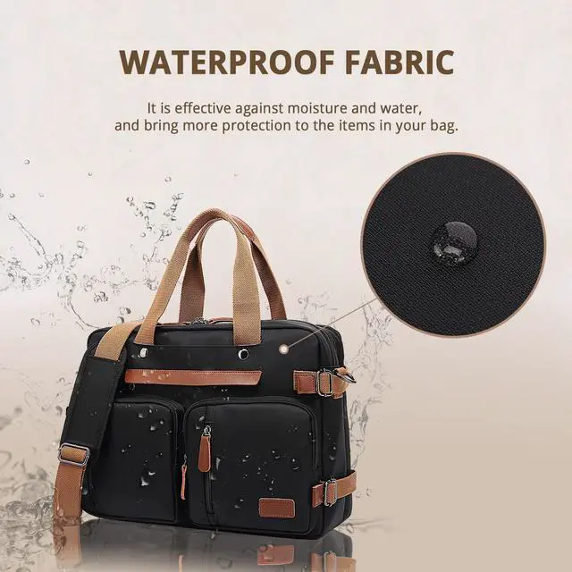 Alt view image 4 of 5 - MOLNIA 15.6 inch Laptop Backpack for Men Women,3 in 1 Briefcases For Men,Messenger Bag Laotop Bag Computer Bags For Work College Travel, Black