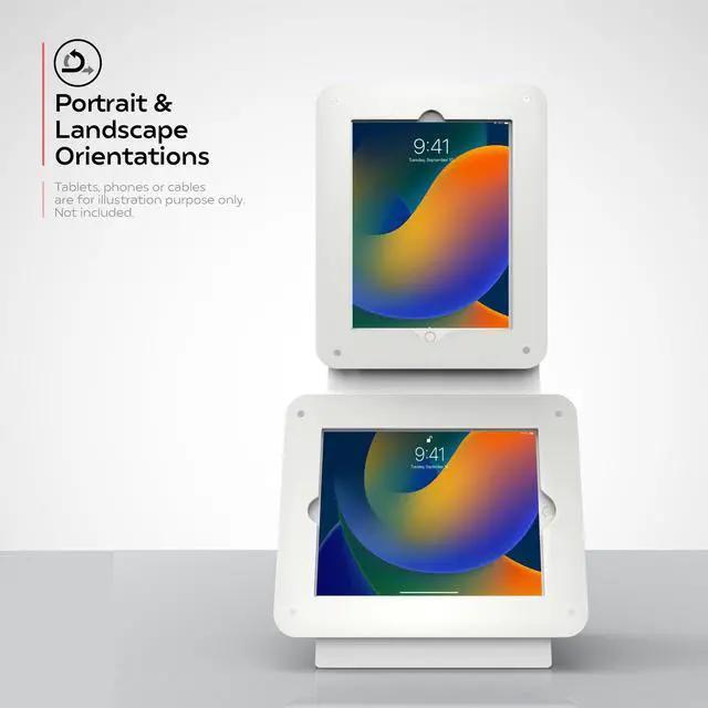 Alt view image 2 of 5 - Dual Tablet Enclosure Mount  CTA Dual Acrylic Enclosure Desk Mount with Storage Compartment for iPad Air 11" M2 (2024) - iPad Pro 11" M4 (2024) & More - White (PAD-2VDMWA)