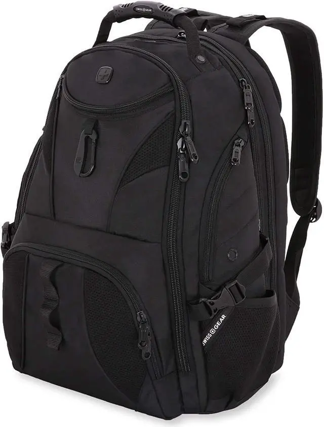 Main image of SwissGear 1900 Scansmart TSA 17 Laptop Backpack, Black/Black, 19-Inch