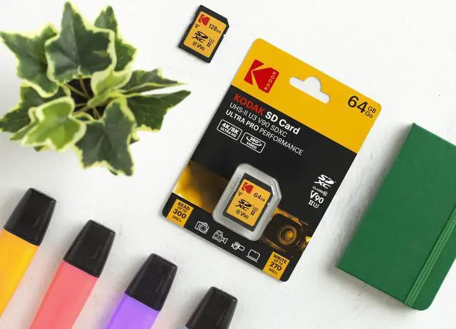 Alt view image 2 of 5 - Kodak 64GB UHS-II U3 V90 Ultra Pro SDXC Memory Card - Up to 300MB/s Read Speed and 270MB/s Write Speed
