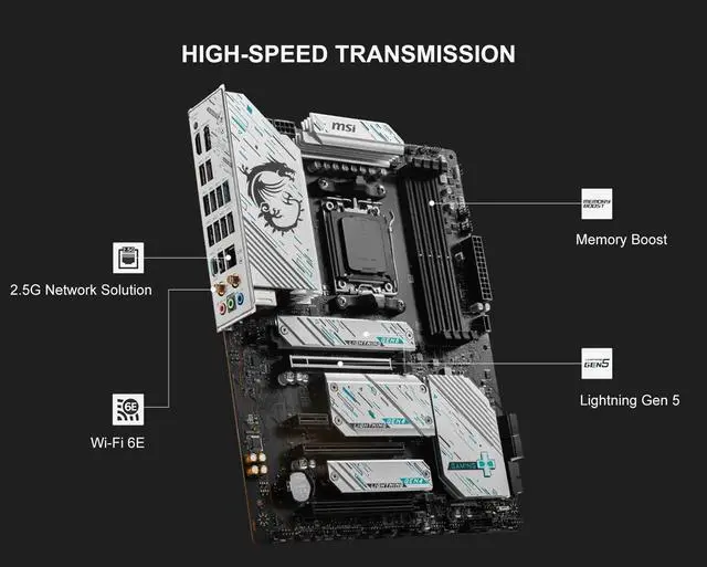 Alt view image 4 of 5 - INLAND Micro Center AMD Ryzen 7 7700X CPU Processor with MSI X670E Gaming Plus Motherboard, AM5 Socket, DDR5, PCIe 5.0, WiFi 6E
