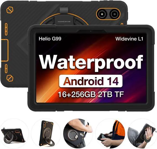 Alt view image 2 of 5 - AGM PAD P2 Active Rugged Android 14 Tablet with Keyboard & Stylus & Case, Waterproof/Drop-Proof, Widevine L1, 11" 90Hz FHD 480 NITS Display, MTK G99, 8000mAh, 16(8+8) + 256GB[TF 2TB], GPS/Compass, OTG