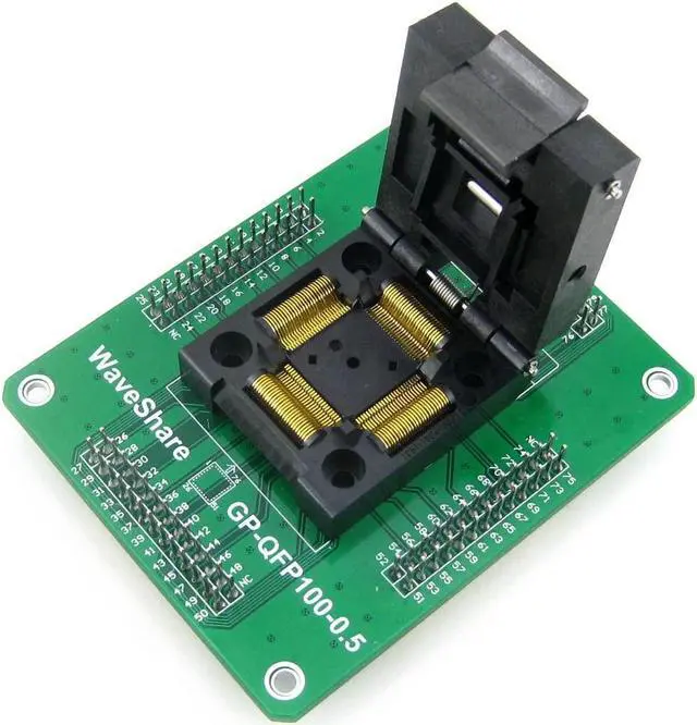 Main image of Waveshare GP-QFP100-0.5 QFP100 TQFP100 LQFP100 IC51-1004-809 IC Test Socket Programming Adapter 0.5mm Pitch