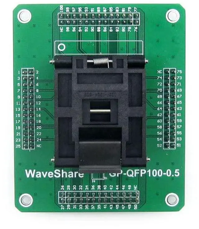 Alt view image 5 of 5 - Waveshare GP-QFP100-0.5 QFP100 TQFP100 LQFP100 IC51-1004-809 IC Test Socket Programming Adapter 0.5mm Pitch