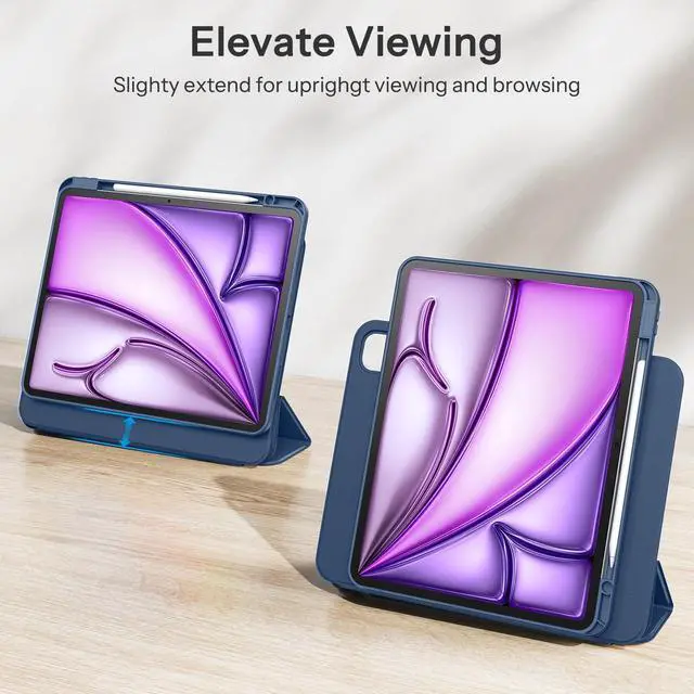 Alt view image 4 of 5 - SPARIN Case for iPad Air 13 Inch M3 2025/M2 2024 ((7th/6th Generation), Removable Magnetic Cover with Apple Pencil Holder, Portrait and Landscape Stand, Auto Wake/Sleep -Navy Blue