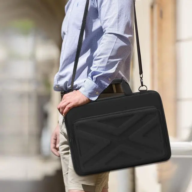 Alt view image 5 of 5 - MOSISO Hard Shell Laptop Case for Men Women,15-15.6 inch Computer Bag Compatible with MacBook, HP, Dell, Lenovo, Asus, Notebook,16 inch Laptop Bag with Front Pocket & Shoulder Strap, Black