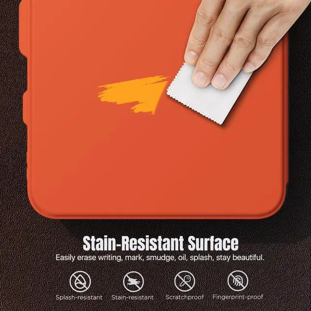 Alt view image 3 of 5 - MoKo Case for iPad 10th Generation Case with Pencil Holder, iPad Case 10th Generation 2022 10.9", Built-in Screen Protector Clear Back, Multi Angle Viewing Stand, Auto Wake/Sleep, Orange