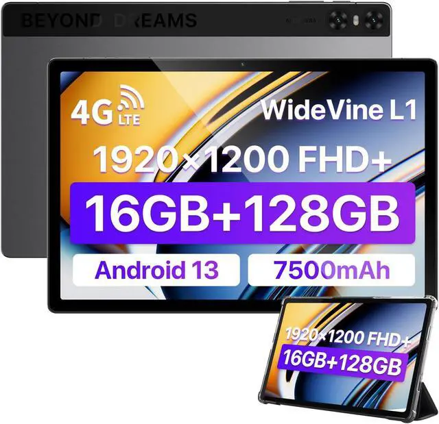 Main image of UMIDIGI Android Tablet 10+ inch, A13 Tab (16GB+128GB) Tablet with Cellular WiFi,7500mAh Android 13 Tablets with Case, Support Widevine L1,Up to1 TB Expandable