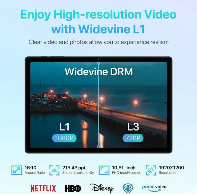 Alt view image 3 of 5 - UMIDIGI Android Tablet 10+ inch, A13 Tab (16GB+128GB) Tablet with Cellular WiFi,7500mAh Android 13 Tablets with Case, Support Widevine L1,Up to1 TB Expandable