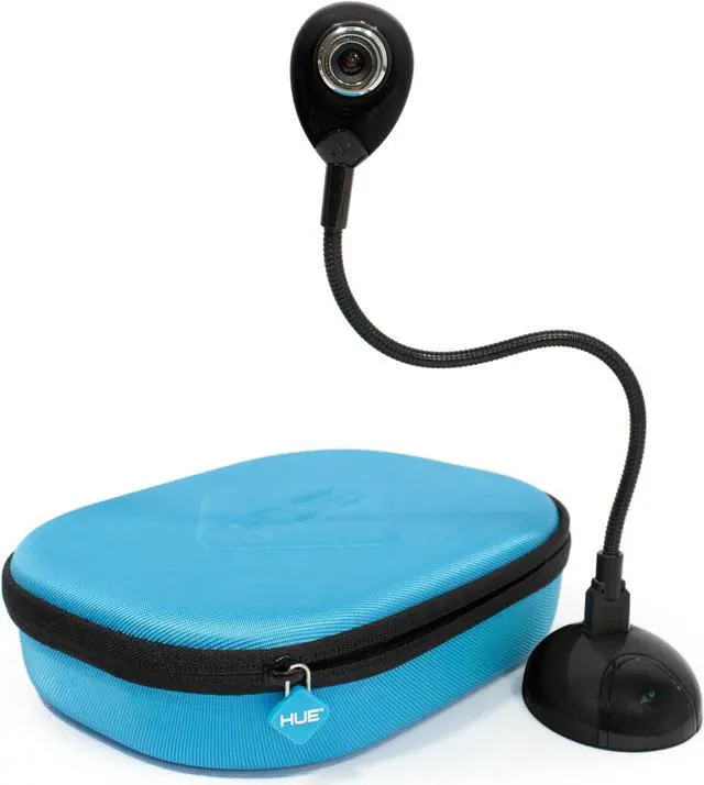 Main image of HUE HD Portable USB Video Conferencing Camera. Use as a Webcam for Live Streaming or a Document Camera for Teaching: Windows, macOS, Chromebook, Linux Compatibility (Black with Carry Case)
