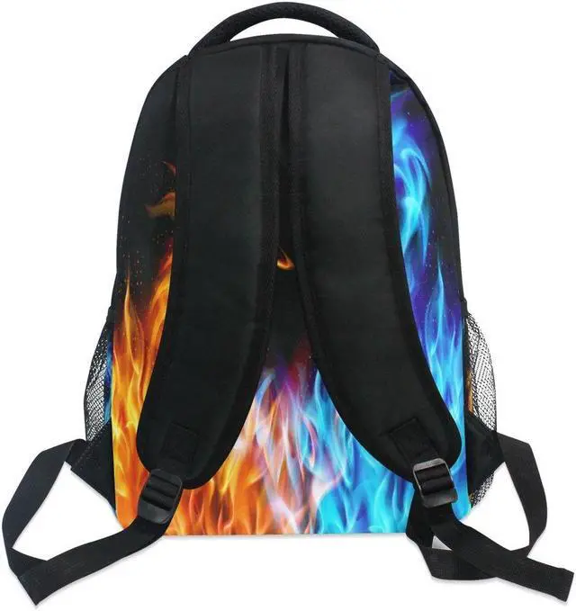 Alt view image 5 of 5 - Kcldeci Red Blue Fire Dragon School Laptop Backpack Galaxy Teens Girls Boys Kids Bags Bookbag, Monster Animal Water Resistant College Travel Computer Notebooks Daypack for Men Women