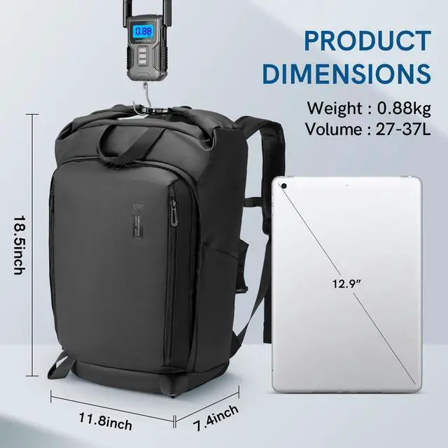 Alt view image 3 of 5 - Kingsons Travel Backpack for Men Women Carry on Backpack Waterproof Lightweight Hiking Backpacks with Multi-Pockets, Large Capacity Casual Daypack 15.6inch Laptop Backpacks for Travel Business Flight
