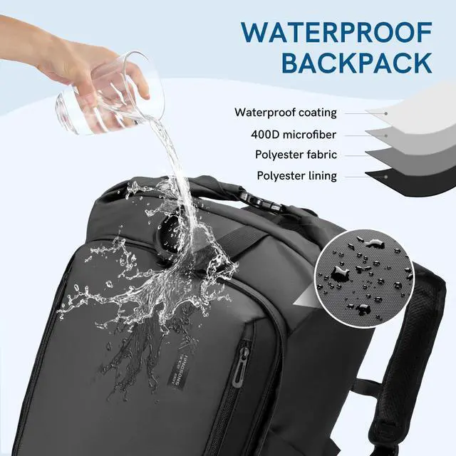 Alt view image 2 of 5 - Kingsons Travel Backpack for Men Women Carry on Backpack Waterproof Lightweight Hiking Backpacks with Multi-Pockets, Large Capacity Casual Daypack 15.6inch Laptop Backpacks for Travel Business Flight