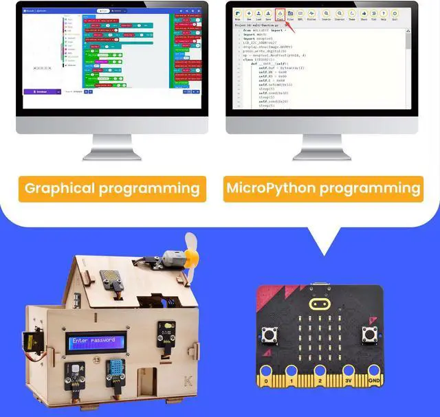 Alt view image 5 of 5 - KEYESTUDIO Smart Home Starter Kit with Microbit V2 Go Kit