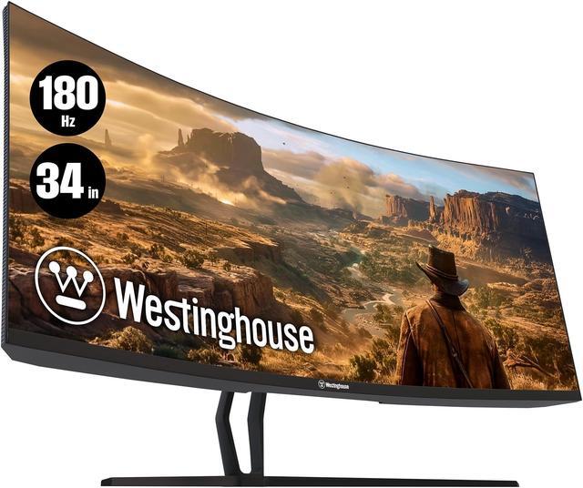Main image of Westinghouse 34 Inch Curved Ultrawide Gaming Monitor, 180Hz, AMD FreeSync Support, Low Motion Blur, 1500R Curve, 3440 x 1440, for PC Gaming with Built in Speakers, 2X DisplayPort, 2X HDMI
