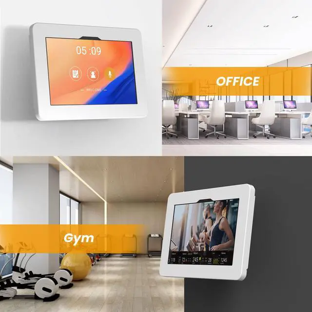 Alt view image 2 of 5 - Beelta Tablet Wall Mount Compatible with Samsung Galaxy Tab S9 & S9 FE, All Metal, Anti-Theft Lock Adjustable Tablet Stand