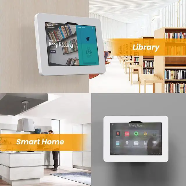 Alt view image 3 of 5 - Beelta Tablet Wall Mount Compatible with Samsung Galaxy Tab S9 & S9 FE, All Metal, Anti-Theft Lock Adjustable Tablet Stand