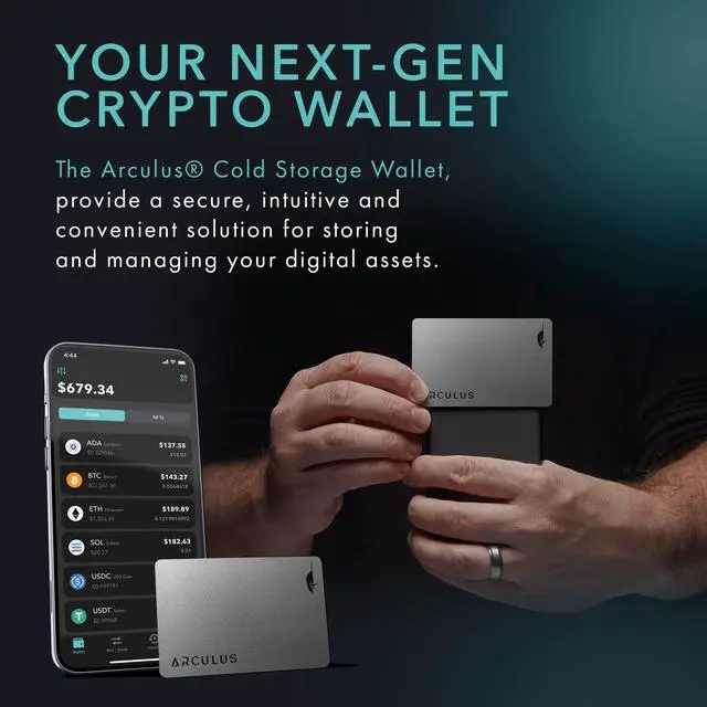 Alt view image 2 of 5 - Arculus(r) Crypto Cold Storage Wallet Bundle - Black & Silver - Secure Crypto and NFT Wallet for Ethereum, Bitcoin, Cardano & More