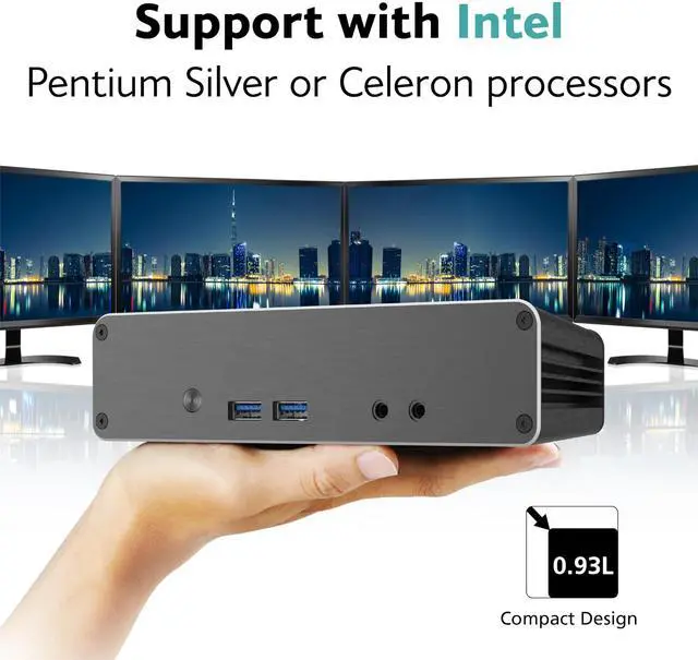 Alt view image 2 of 5 - Akasa Newton CAC, Designed for Intel NUC 11 (Atlas Canyon) Mini PC, Aluminium Fanless Case Featuring a M.2 SSD Heatsink, with Pentium Silver or Celeron Processors, A-NUC83-M1B