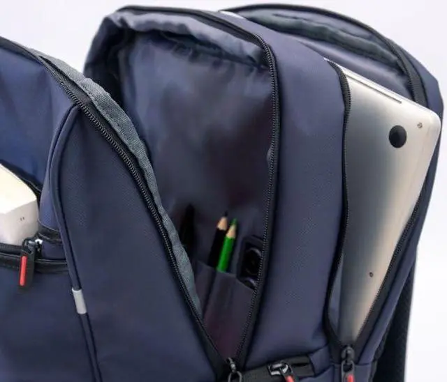 Alt view image 5 of 5 - RadioShack Blue 15.6" Laptop Backpack, Men's and Women's Backpack with Secure Laptop Compartment Provides Easy Organization and Transportation for Laptops up to 15.6", Tablets, and More