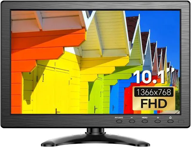Main image of Eyoyo 10.1 inch Security Monitor 1366x768 Resolution, Small HDMI Monitor Supporting HDMI VGA AV BNC USB Input, Small Screen with Built-in Speakers for PC CCTV Camera NVR