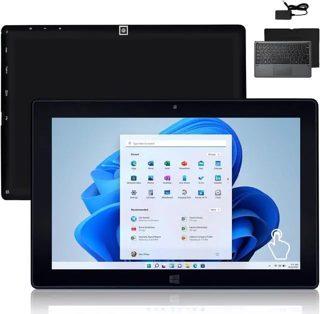 Main image of HONGSAMDE 2 in 1 10.1 Inch Windows 11 Pro Tablet PC, Intel N4000 CPU 8GB RAM 128GB ROM Storage, 1280 * 800 IPS FHD Touchscreen, Windows PC Tablet with HDMI/WiFi/Bluetooth/Keyboard/USB/Dual Cameras