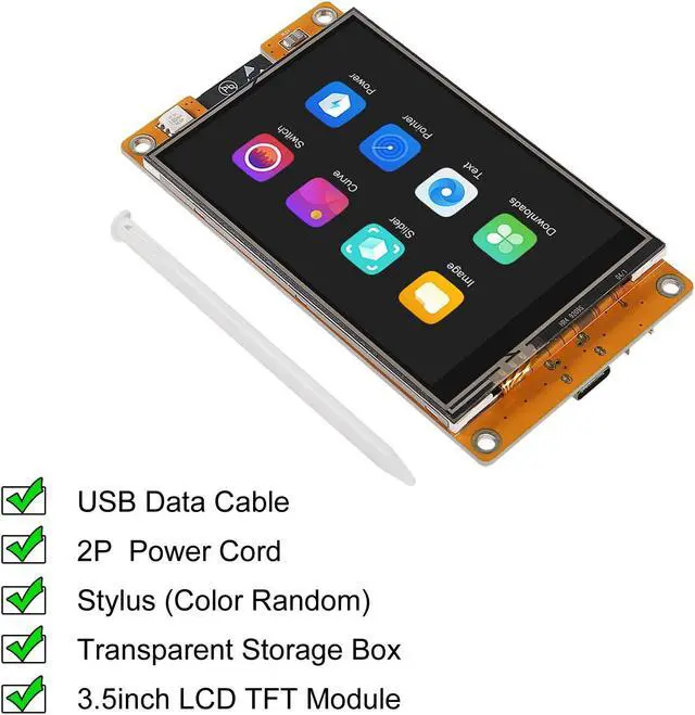 Alt view image 2 of 5 - AITRIP 2PACK 3.5" inch ESP-32 ESP32S ESP32 Display ESP-WROOM-32 Touch Screen TFT LCD Module 320x480 ST7796 ESP32-3248S035C Development Board for Arduino IDE