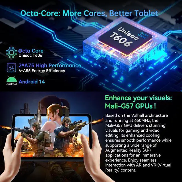 Alt view image 4 of 5 - Alphawolf Android Tablet 10 inch Tablets, FHD 1920 * 1200 Display, 16GB RAM 128GB ROM Octa Core Processor, Widevine L1, 2.4G/5G WiFi Tablet Android 14