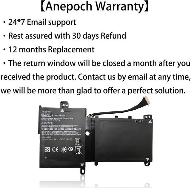 Alt view image 3 of 5 - Anepoch HV02XL Laptop Battery Replacement for HP Pavilion X360 11-K 11-K013CL 11-K057NA 11-K117CL 11-K053AA 11-K005NA 11-K064NR Series 796219-421 796355-005 HSTNN-LB6P TPN-Q164 TPN-W112 7.6V 32Wh