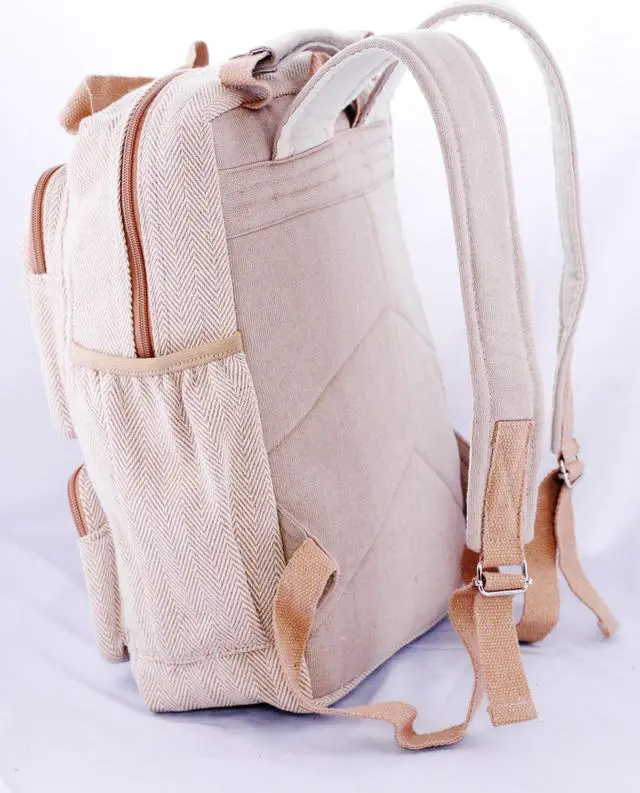 Alt view image 4 of 5 - Anitya Hemp Backpack, Multi-Functional Pockets, Eco-Friendly, Unisex, Hiking Daypack, Durable Rucksack (AHLB05)
