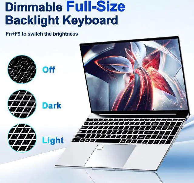 Alt view image 4 of 5 - ANPCOWER 2025 Latest 15.6'' Laptop Windows 11, 16GB RAM 512GB PCIe SSD, Intel N5095 Processor(Max 2.9 GHz), 1080P Full HD Display, Backlit Keyboard, Fingerprint, Webcam, HDMI Type-A, WiFi, BT 4.2