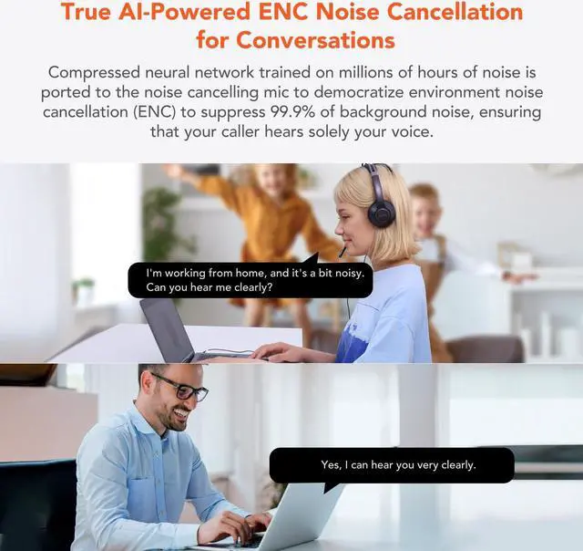 Alt view image 2 of 5 - NUROUM HP11SU USB Headset with Microphone for PC, Single-Ear Headphones with ENC Boom Mic, Wired Computer Headset with Inline Control, USB A/Type-C/3.5mm for Work/Home Office/Call Center Zoom/Teams