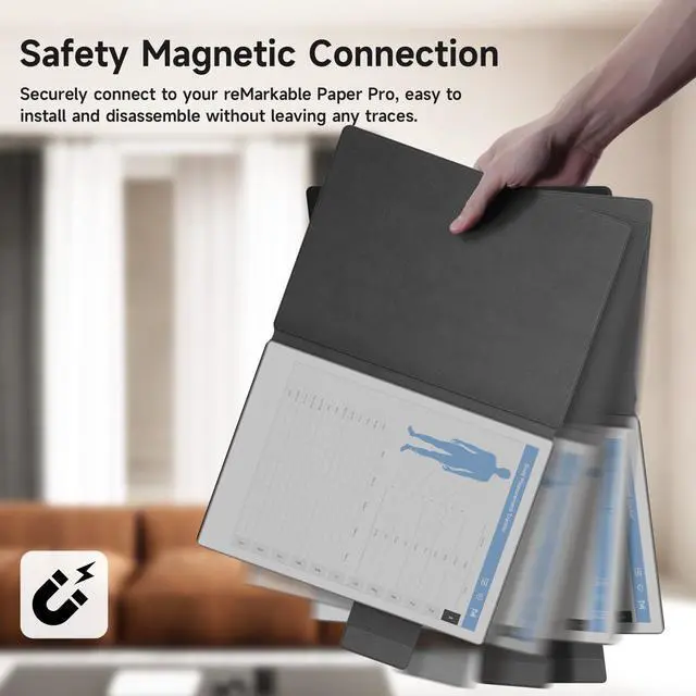 Alt view image 3 of 5 - Ayotu Case for Remarkable Paper Pro, Mosaic Weave Book Folio with Pen-Buckle, Smart Magnetic Cover for Remarkable Paper Pro 11.8" Color Tablet Only, Bundle with Premium Membership (Cobalt Blue)