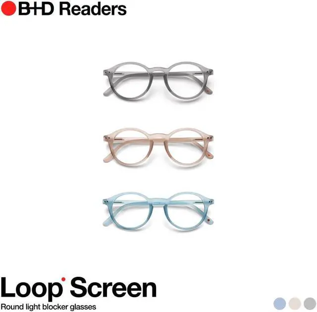 Alt view image 5 of 5 - B + D Blue Light Bloking Reader Glasses Loop Readers Blue Color Without Magnification