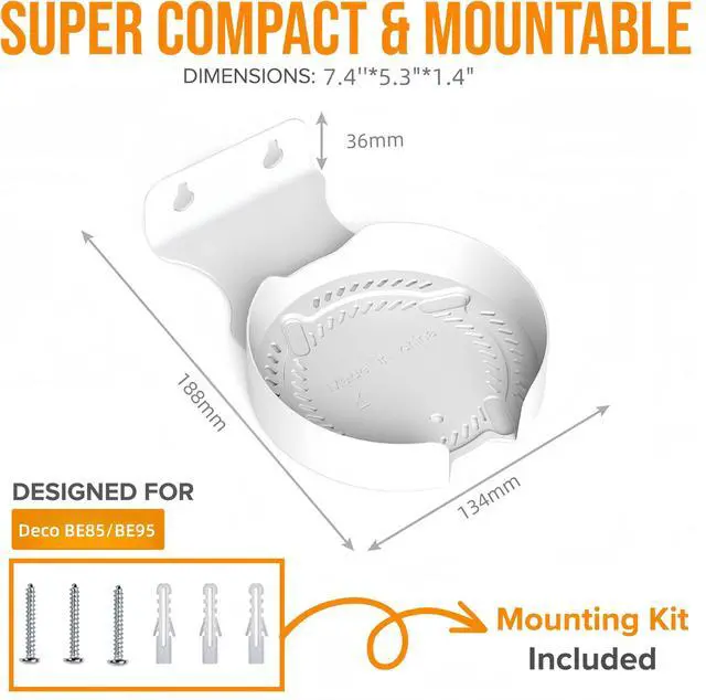 Alt view image 2 of 5 - Bangcheer Wall Mount for TP-Link Deco BE75/BE85/BE95/BE17000/BE22000/BE33000 Whole Home Mesh WiFi 7, Upgrade Stable Saving Space Aluminum Alloy Wall Hanging Bracket Holder (3Pack,White)