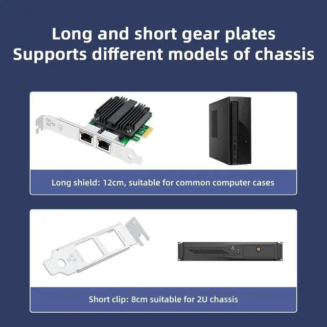 Alt view image 5 of 5 - Buacoz Dual-Port Server Network Card with Intel I226-V Chip PCI-E X1 2.5G Gigabit Ethernet Card RJ45 LAN Network Adapter Support Windows/10/11/Windows server/2022