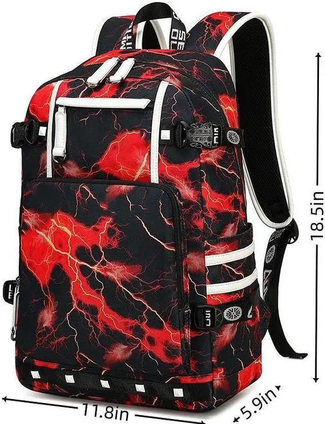 Alt view image 2 of 5 - buluuoor Basketball Star 23 Athletes Laptop Backpack Student Backpack Men Women Ultra Light Travel Bag (Red1)