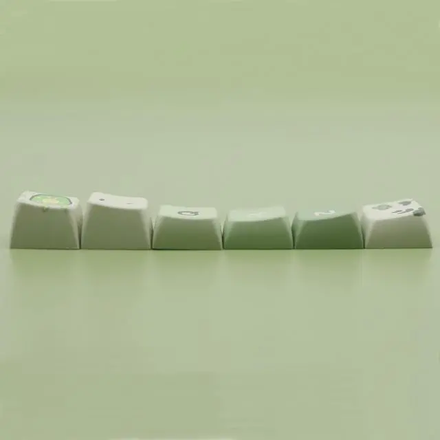 Alt view image 3 of 5 - Cmokifuly Frog Cute Keycaps MDA Profile Keycaps,Custom PBT Keycaps for Mechanical Keyboard,148 Keys Dye-Sub Cute Keycaps (Green)