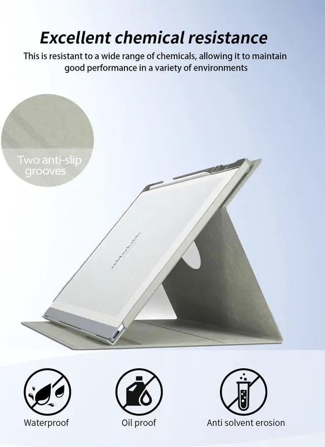 Alt view image 3 of 5 - Case for Remarkable Paper Pro eBook 2024 11.8 inch,Folding Stand Protective,BOVUGAC Case Cover with Pencil Holder,Full Protection,Premium PU,Scratch Resistant(Gray)