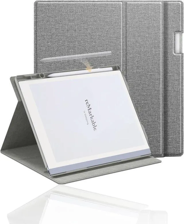 Main image of Case for Remarkable Paper Pro eBook 2024 11.8 inch,Folding Stand Protective,BOVUGAC Case Cover with Pencil Holder,Full Protection,Premium PU,Scratch Resistant(Gray)