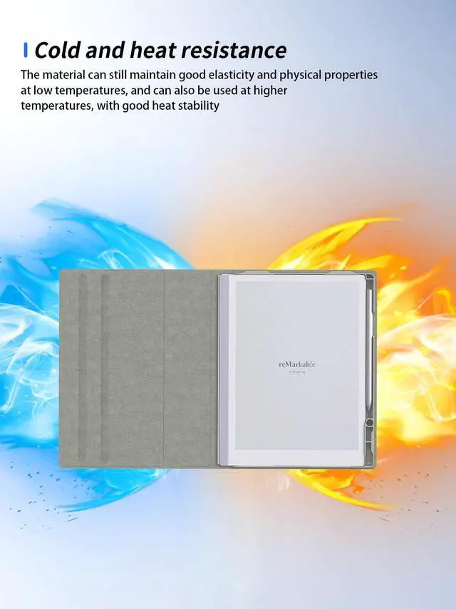 Alt view image 5 of 5 - Case for Remarkable Paper Pro eBook 2024 11.8 inch,Folding Stand Protective,BOVUGAC Case Cover with Pencil Holder,Full Protection,Premium PU,Scratch Resistant(Gray)