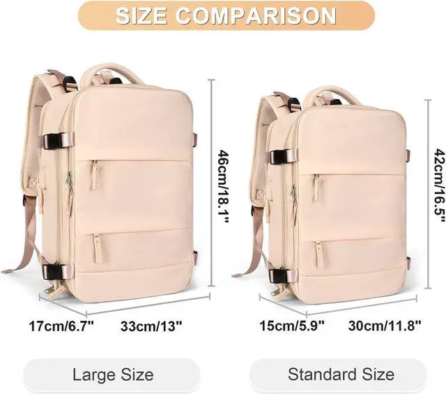 Alt view image 2 of 5 - coofay Large Carry On Backpack Flight Approved Personal Item Travel Backpack For Women Airline Approved Waterproof Sports Luggage Backpack Casual Daypack Small Hiking Backpack